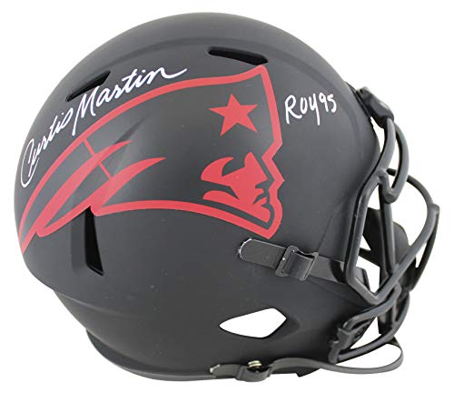 Patriots Curtis Martin ROY 95 Signed Eclipse Full Size Speed Rep Helmet PSA Itp