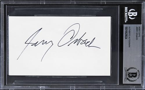 Jerry Orbach Law & Order Authentic Signed 3x5 Index Card Autographed BAS Slabbed