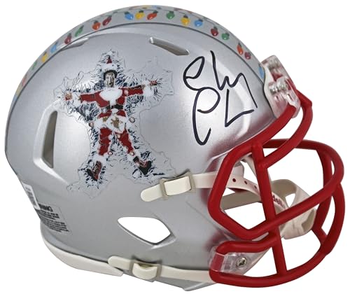 Chevy Chase Christmas Vacation Signed Silver Speed Mini Helmet BAS Wit #W772631