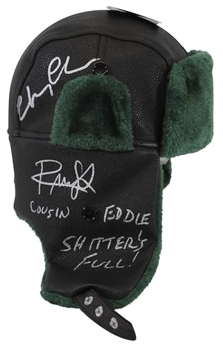 Chevy Chase & Randy Quaid Christmas Vacation "2x Insc" Authentic Signed Hat BAS
