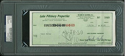 Jack Haley Wizard Of Oz Authentic Double Signed 3.5X8.5 1970 Check PSA Slabbed