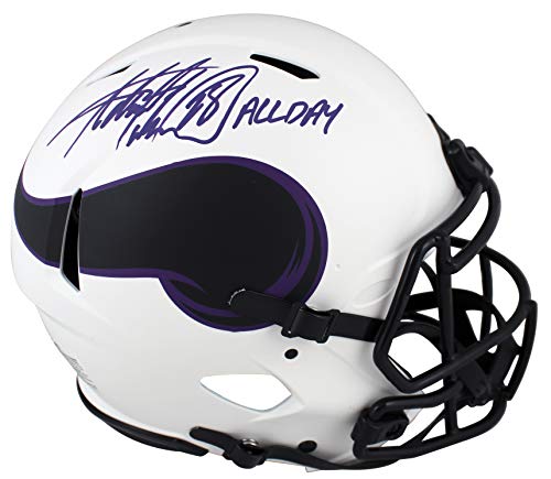 Vikings Adrian Peterson "All Day" Signed Lunar F/S Speed Proline Helmet BAS Wit