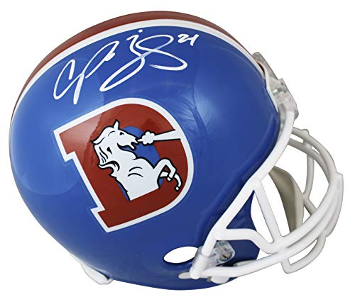 Broncos Champ Bailey Authentic Signed Throwback Full Size Rep Helmet BAS Witness