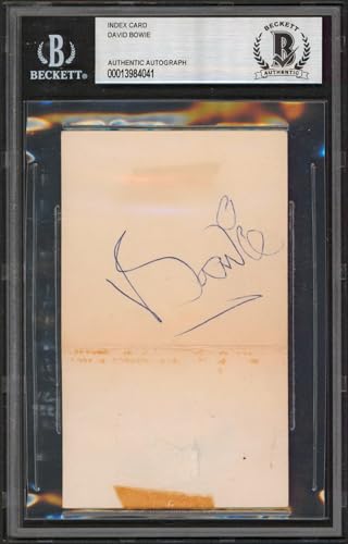 David Bowie Authentic Signed 3x5 Index Card Autographed BAS Slabbed