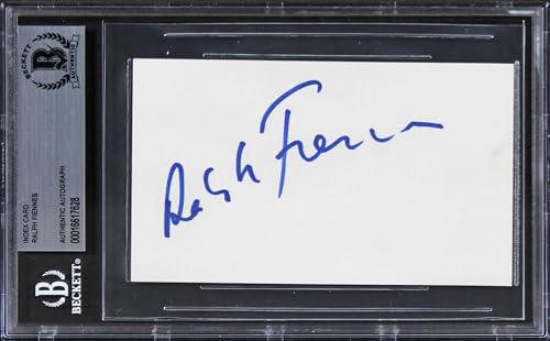 Ralph Fiennes Schindler's List Authentic Signed 3x5 Index Card BAS Slabbed 3