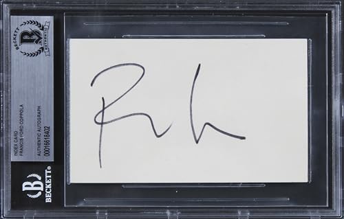 Francis Ford Coppola The Godfather Authentic Signed 3x5 Index Card BAS Slabbed 2