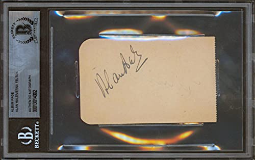 Alan Hale & Verna Felton Authentic Signed 2.4x3.85 Album Page BAS Slabbed