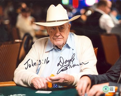 Doyle Brunson "John 3:16" Authentic Signed 8x10 Photo Autographed BAS #BK43783
