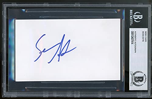 Sean Astin Lord of the Rings Authentic Signed 3x5 Index Card BAS Slabbed