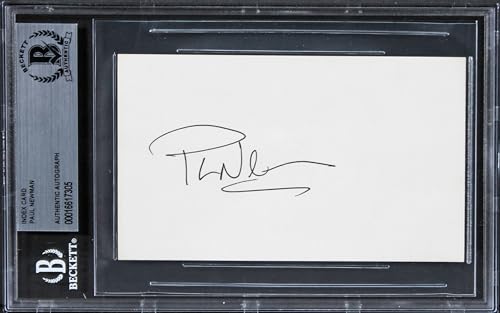 Paul Newman The Hustler Authentic Signed 3x5 Index Card BAS Slabbed 2