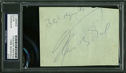 Theodore Bikel My Fair Lady Authentic Signed 3.5x4.5 Cut Signature PSA Slabbed