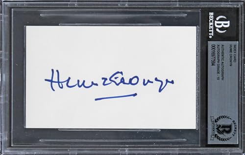 Hume Cronyn The Seventh Cross Signed 3x5 Index Card Auto Graded 10! BAS Slabbed
