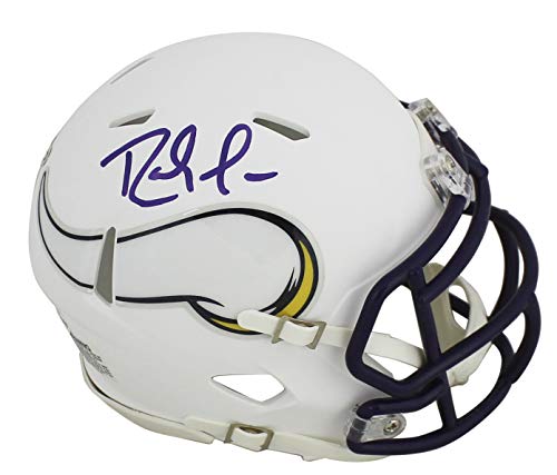 Vikings Randy Moss Authentic Signed Flat White Speed Mini Helmet BAS Witnessed