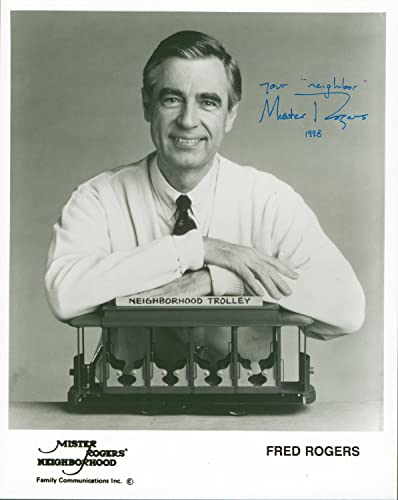 Fred Rogers "Your Neighbor" Authentic Signed 8x10 B&W Photo BAS #AB14245