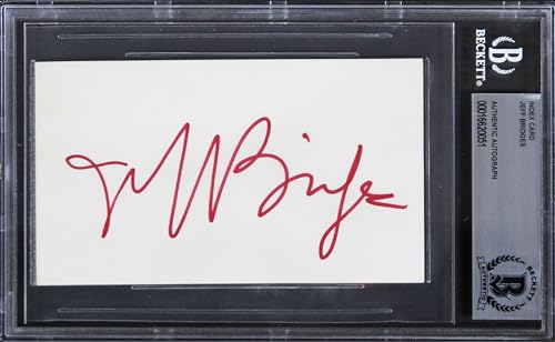 Jeff Bridges The Big Lebowski Authentic Signed 3x5 Index Card BAS Slabbed