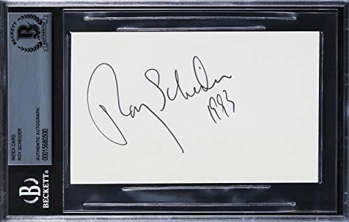Roy Scheider Jaws "1993" Authentic Signed 3x5 Index Card BAS Slabbed