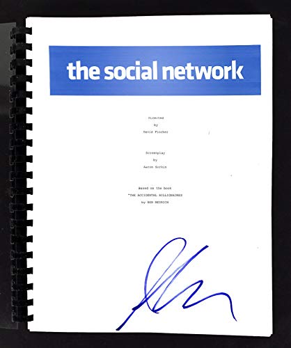 Armie Hammer Authentic Signed The Social Network Movie Script BAS #S72014