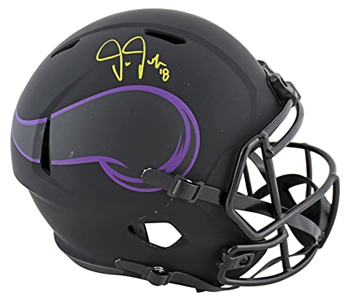 Vikings Justin Jefferson Signed Eclipse Full Size Speed Rep Helmet BAS Witnessed