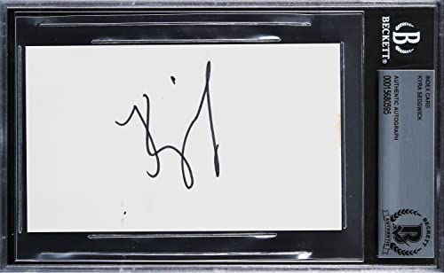Kyra Sedgwick The Closer Authentic Signed 3x5 Index Card BAS Slabbed
