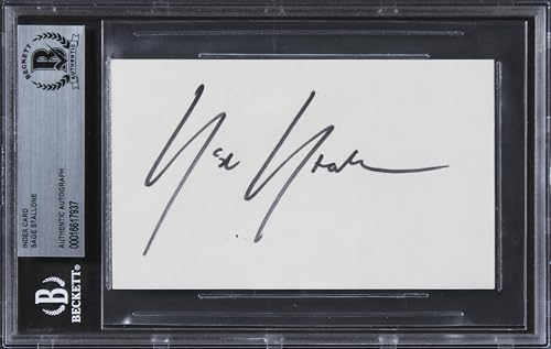Sage Stallone Rocky V Authentic Signed 3x5 Index Card Autographed BAS Slabbed