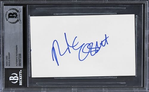 Nicole Eggert Baywatch Authentic Signed 3x5 Index Card Autographed BAS Slabbed 3