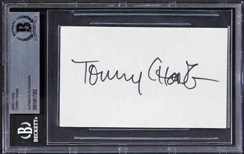 Tommy Chong Up in Smoke Authentic Signed 3x5 Index Card BAS Slabbed 1