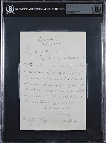 Rutherford B. Hayes Authentic Signed 5.5x8.25 Hand Written Letter BAS Slabbed