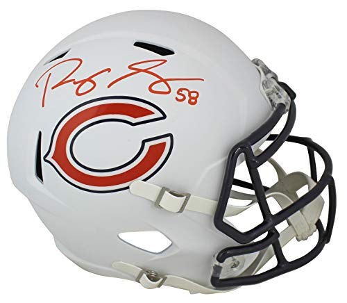 Bears Roquan Smith Authentic Signed Flat White Full Size Speed Rep Helmet BAS