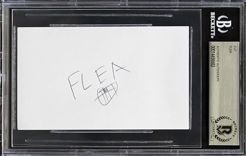 FLEA Red Hot Chili Peppers Authentic Signed 3x5 Cut Signature BAS Slabbed