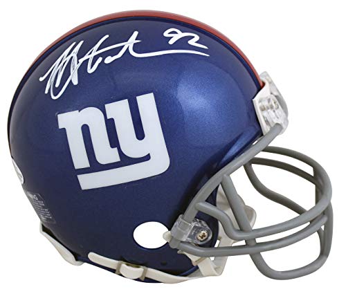 Giants Michael Strahan Authentic Signed Blue Rep Mini Helmet BAS Witnessed