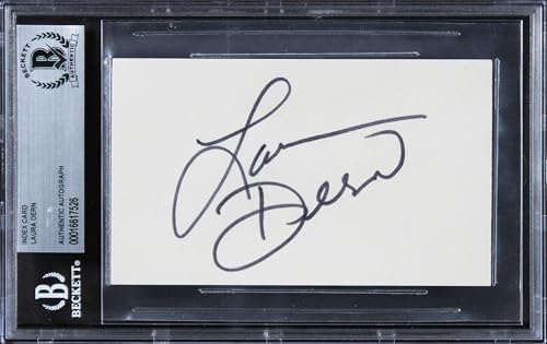 Laura Dern Jurassic Park Signed 3x5 Index Card Autographed BAS Slabbed 1
