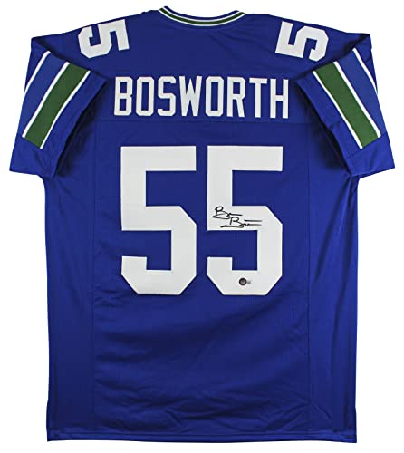 Brian Bosworth Authentic Signed Blue Pro Style Jersey BAS Witnessed