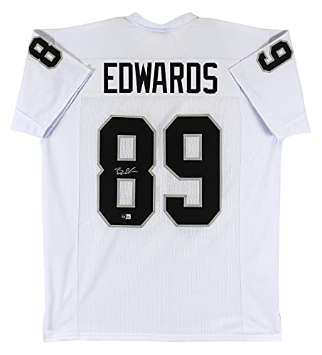 Bryan Edwards Authentic Signed White Pro Style Jersey Autographed BAS Witnessed