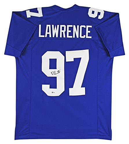Dexter Lawrence Authentic Signed Blue Pro Style Jersey Autographed BAS Witnessed