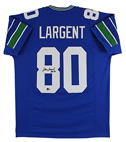 Seahawks Steve Largent "HOF 95" Authentic Signed Blue Jersey BAS Witnessed
