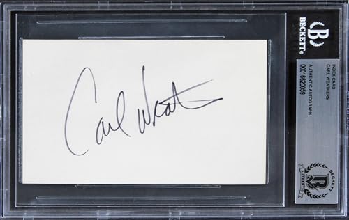 Carl Weathers Predator Authentic Signed 3x5 Index Card Autographed BAS Slabbed 1