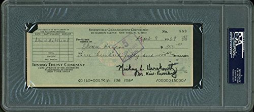 Bulletts Elvin Hayes Authentic Signed 3X8.25 1969 Check PSA/DNA Slabbed