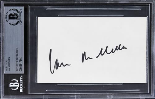 Ian McKellen Lord of the Rings Authentic Signed 3x5 Index Card BAS Slabbed 4