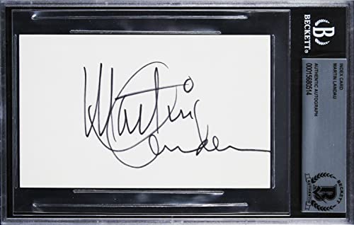 Martin Landau Mission: Impossible Authentic Signed 3x5 Index Card BAS Slabbed