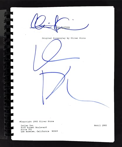 Charlie Sheen & Willem Dafoe Platoon Authentic Signed Movie Script BAS #B71595