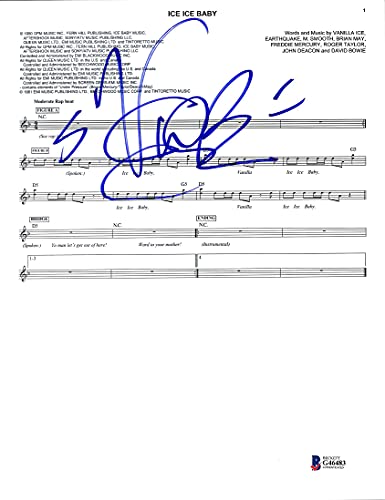 Vanilla Ice Authentic Signed Ice Ice Baby Music Sheet Photo BAS #G46483