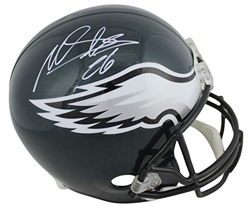 Eagles Miles Sanders Authentic Signed Riddell Full Size Rep Helmet JSA Witness