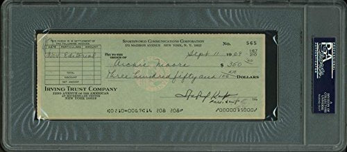 Archie Moore Boxing Authentic Signed 3X8.25 Sept. 11 1969 Check PSA/DNA Slabbed