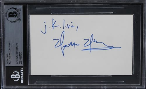 Matthew McConaughey Interstellar Authentic Signed 3x5 Index Card BAS Slabbed