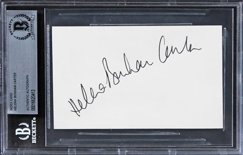 Helena Bonham Carter Sweeney Todd Authentic Signed 3x5 Index Card BAS Slabbed 1