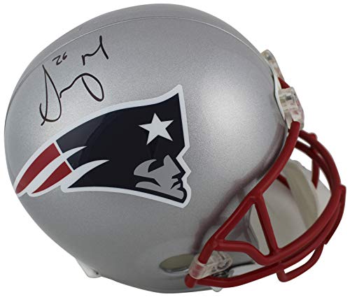 Patriots Sony Michel Authentic Signed Riddell Full Size Rep Helmet BAS Witnessed