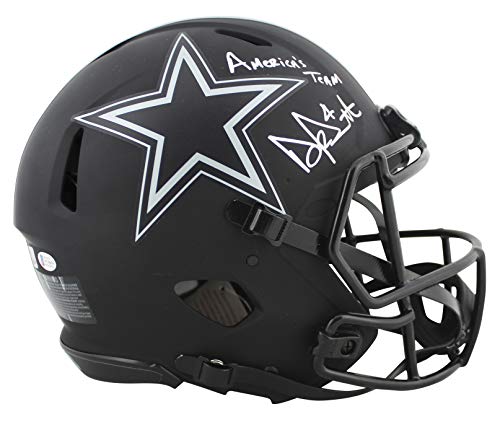 Cowboys Dak Prescott America's Team Signed Eclipse Proline F/S Speed Helmet BAS