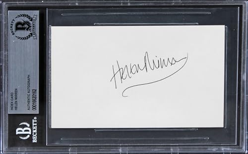 Helen Mirren The Queen Authentic Signed 3x5 Index Card BAS Slabbed 1