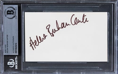 Helena Bonham Carter Sweeney Todd Authentic Signed 3x5 Index Card BAS Slabbed 2