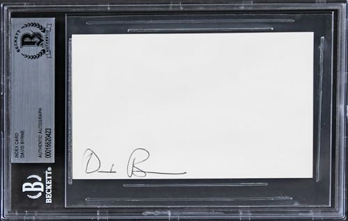 David Byrne Talking Heads Authentic Signed 3x5 Index Card BAS Slabbed